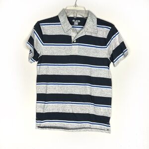 The Children's Place Gray and Blue Striped Polo Boy’s Size L 10-12 NWT